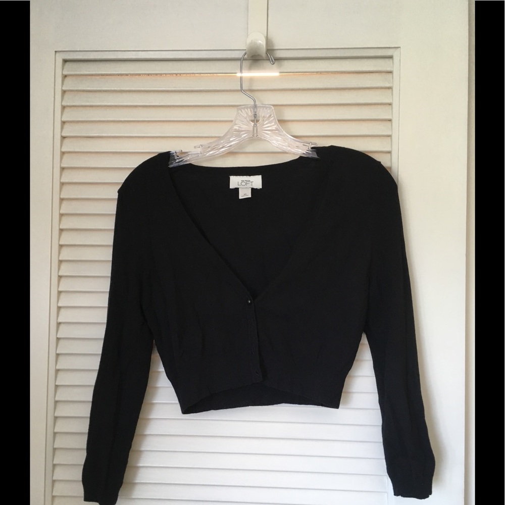 Loft Black crop cardigan